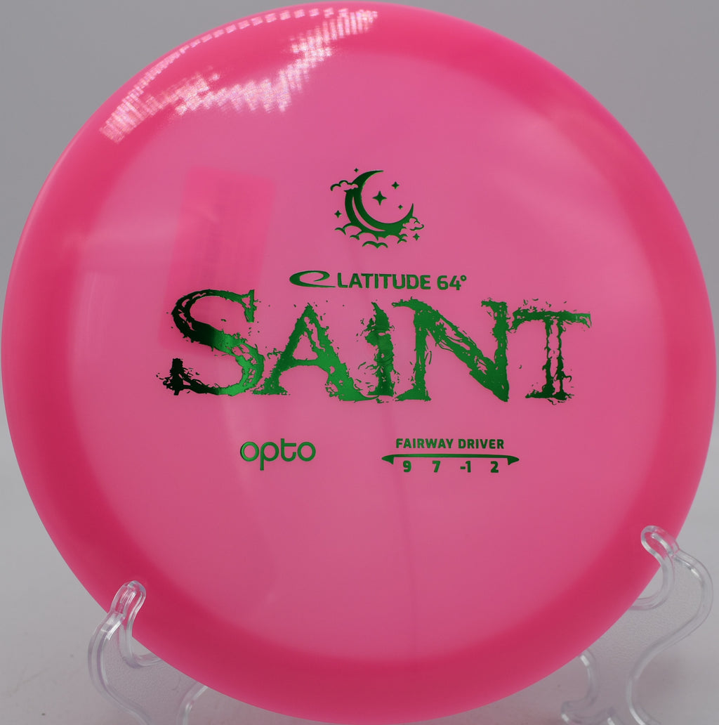 Latitude 64° Opto Moonshine Saint glowing fairway driver trusted for accurate placement at Water Works Park Disc Golf Course in Kansas City, Missouri.