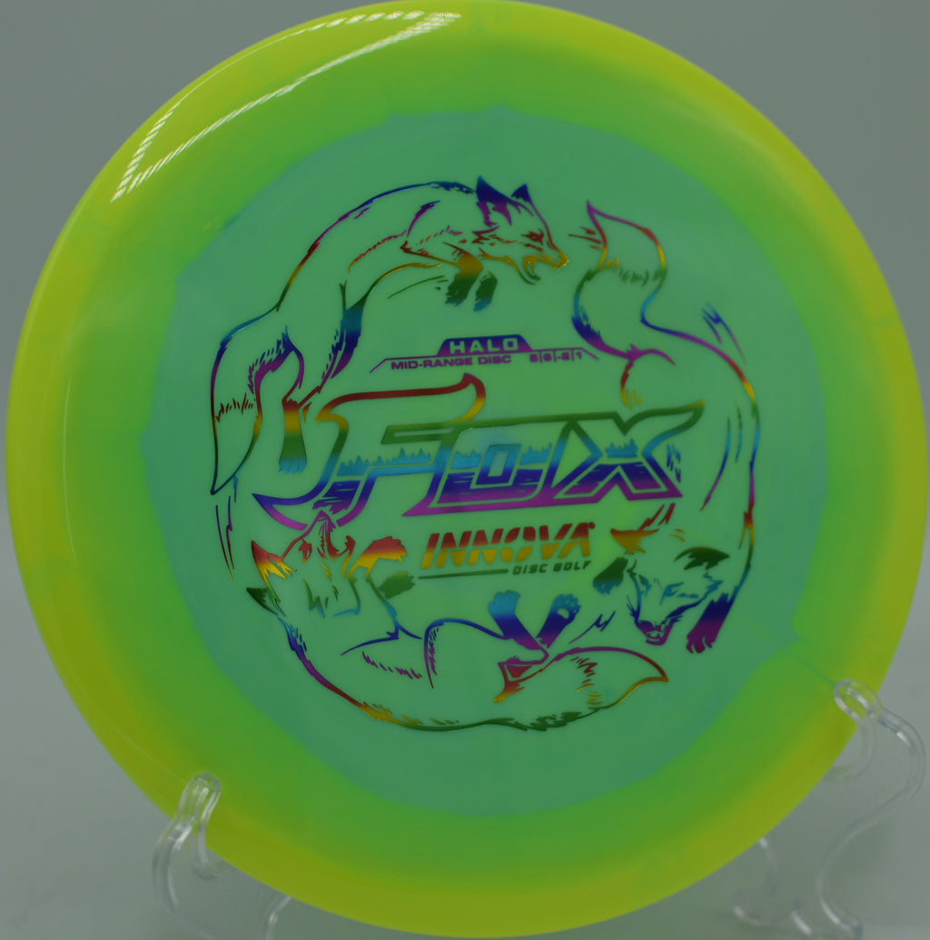 Halo Star Fox resting near the pin after a straight drive at Milo McIver State Park Disc Golf Course in Estacada, Oregon.