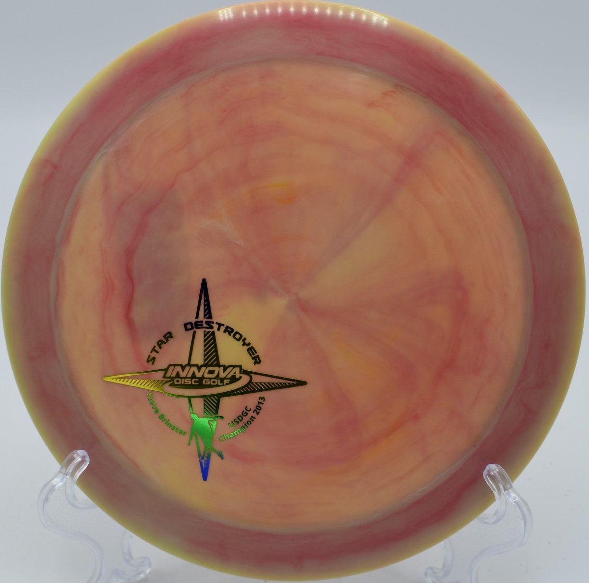 First Swirly Star Brinster Destroyer distance driver used in Utah with nationwide shipping for forehand distance controlRun Steve Brinster Star Destroyer - Flexline Discs - 53958685