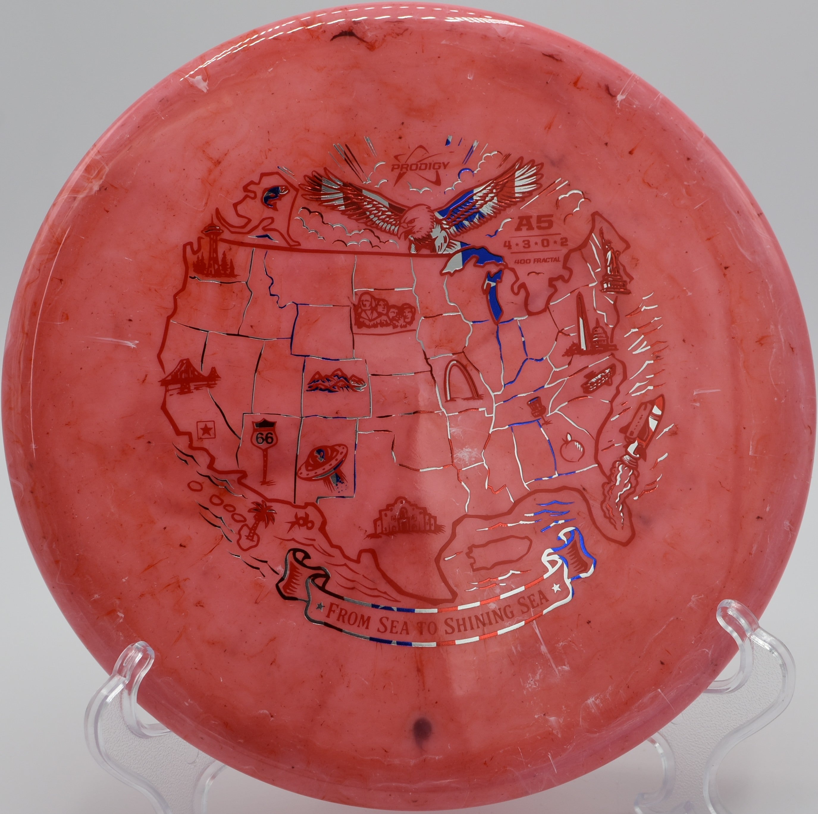 400 Fractal A5 disc golf approach disc finishing with dependable fade at Live Oak City Park Disc Golf Course, Live Oak, Florida