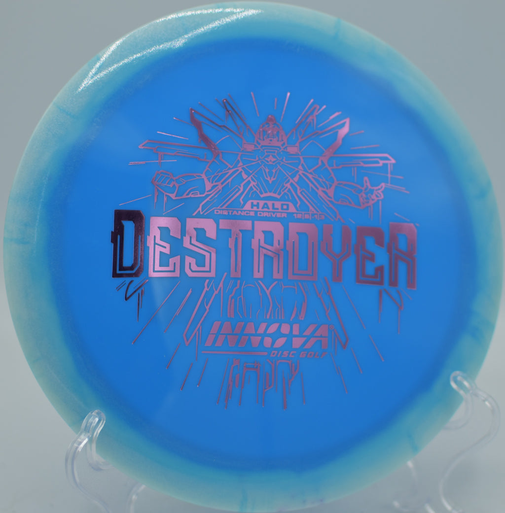 Innova Halo Star Destroyer blasting a full-power drive at Fountain Hills Disc Golf Course in Fountain Hills, Arizona.