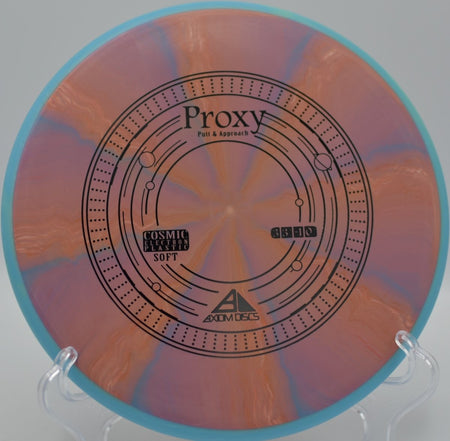 Axiom Cosmic Electron Soft Proxy putter floating dead straight on a touchy circle-one putt at Iron Hill Disc Golf Course in Newark, Delaware