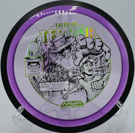 MVP Halloween Special Edition Proton Trail on display at Harmony Bends DGC, Columbia MO, known for glidey turnover lines with a soft finish.