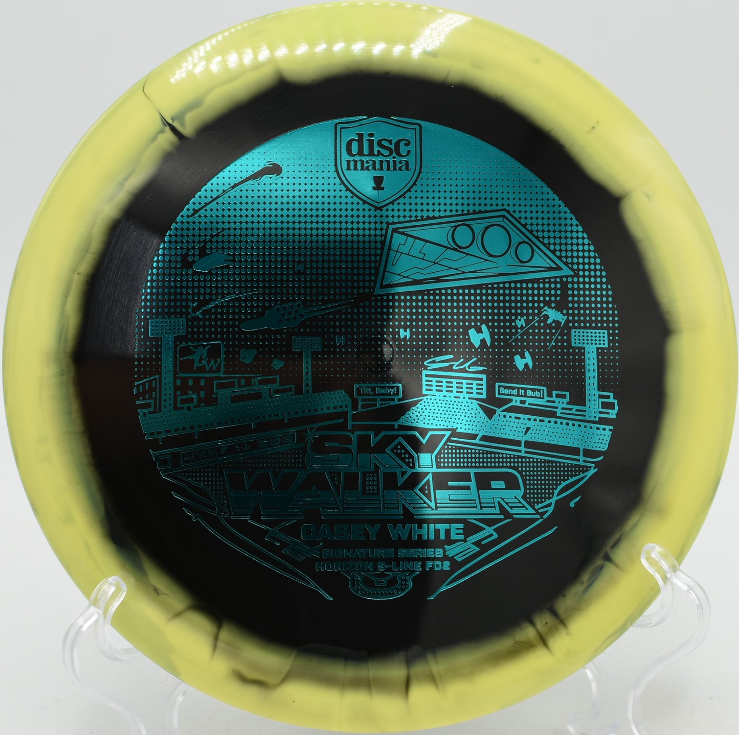 Horizon S-Line FD2 launched on forehand control drive at Hawk Hollow Disc Golf Course in Spotsylvania, Virginia