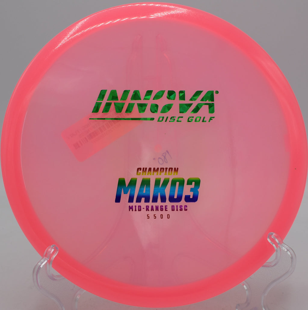 Champion Mako3 holding a dead-straight line at Flyboy Aviation Disc Golf Course in Whitesburg, GA