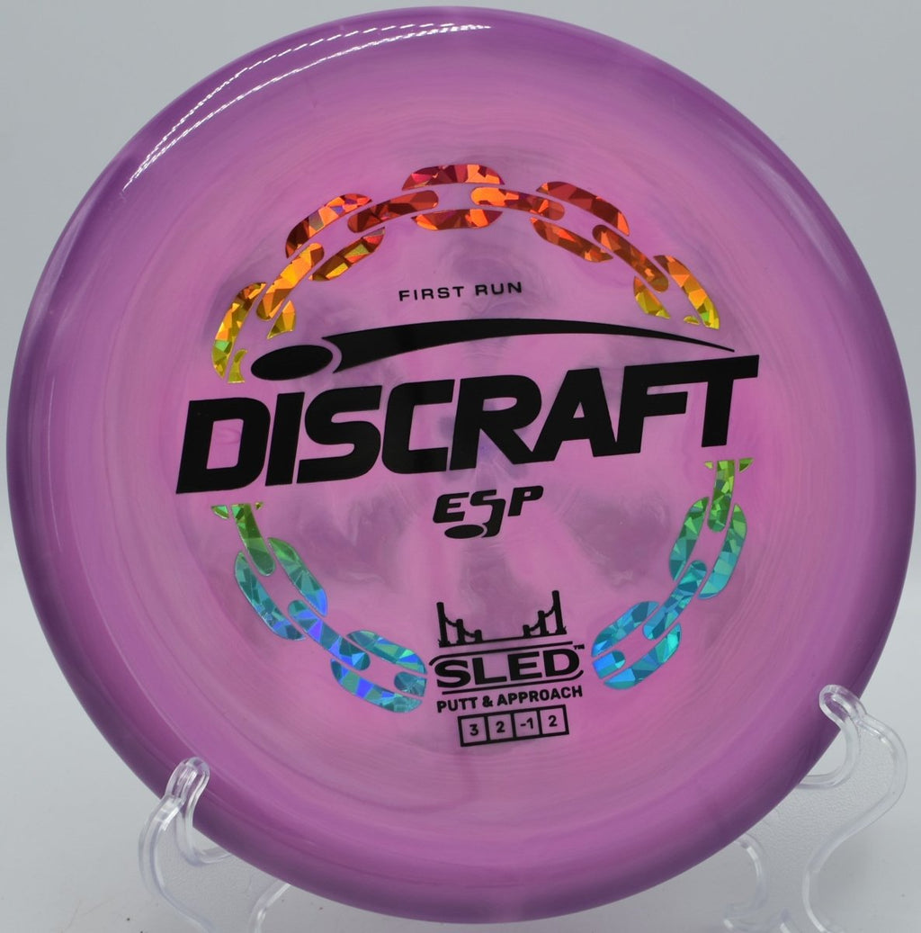 Discraft First Run ESP Sled precise approach disc at The Gulch Disc Golf Course in Nashville, Tennessee