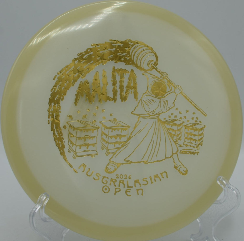 Mega Glow Malita straight pushing upshot with reliable fade at Iron Hill DGC in Newark, DE