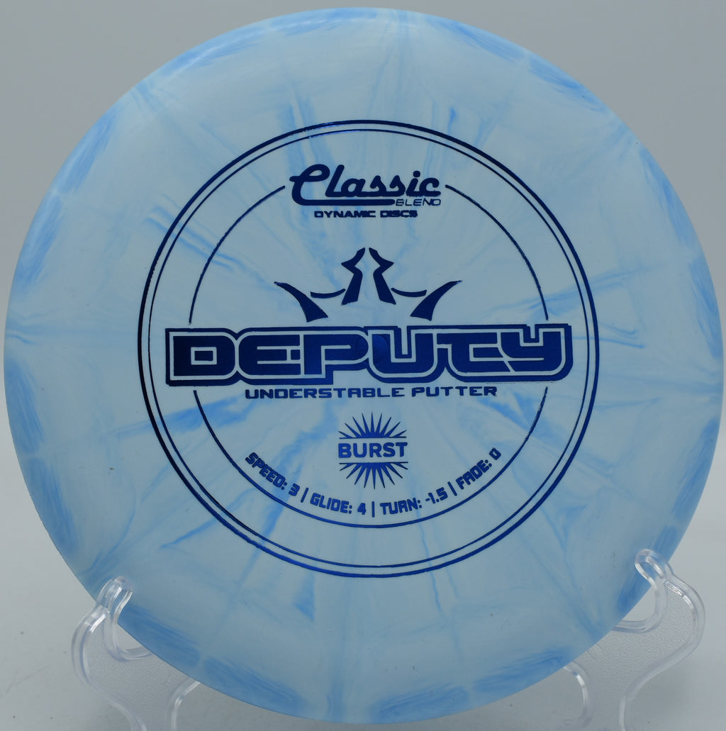Dynamic Discs Deputy Classic Blend Burst putter sinking jump putts at Wickham Park Disc Golf Course in Manchester, Connecticut.