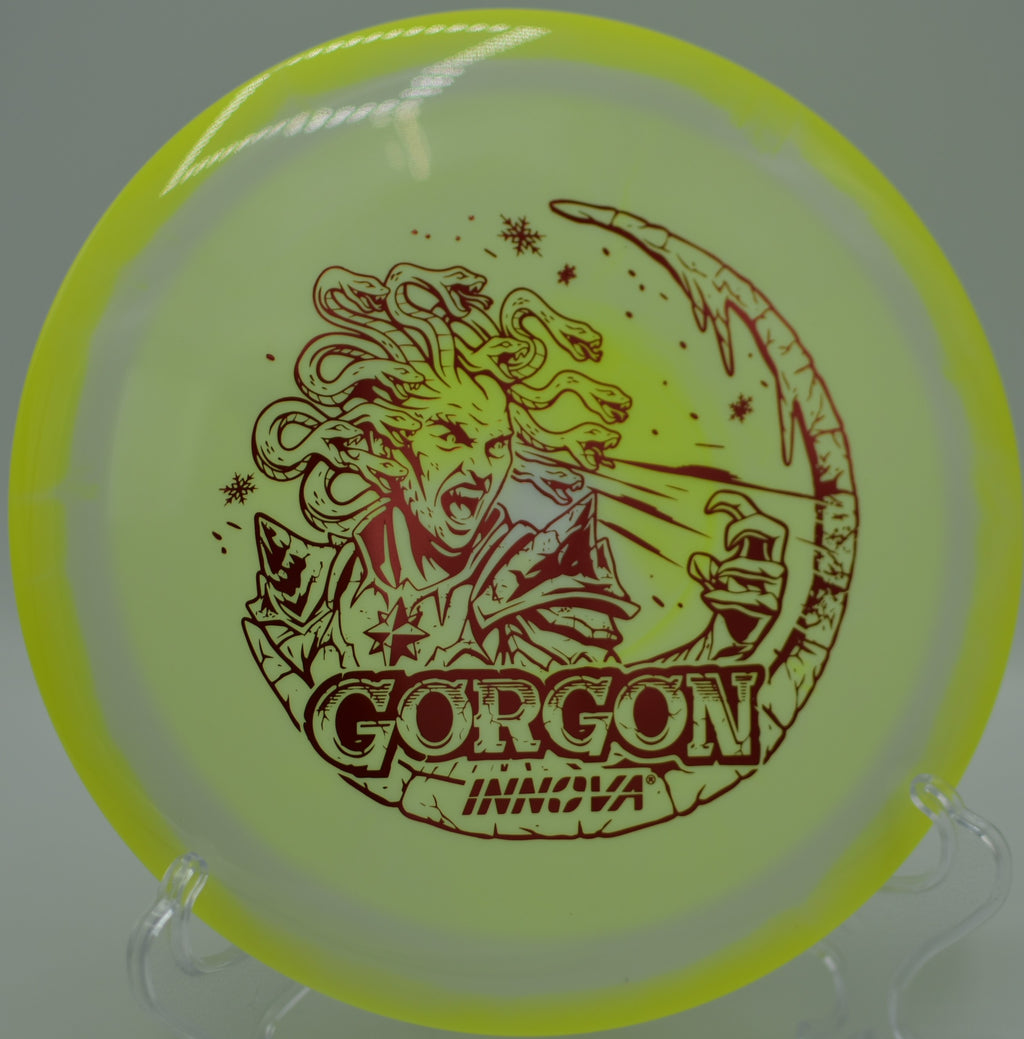 Holiday Edition Halo Gorgon carving a slow flex shot at Sea Pines DGC in Hilton Head, SC, drifting, flexing, and fading pinpoint accurate.