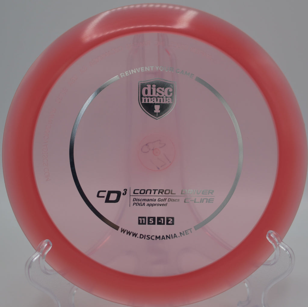 C-Line CD3 (Innova Made) pushing a smooth hyzer-flip line at Jasper Park Disc Golf Course in Jasper, Indiana, highlighting its effortless speed and controlled fade.

