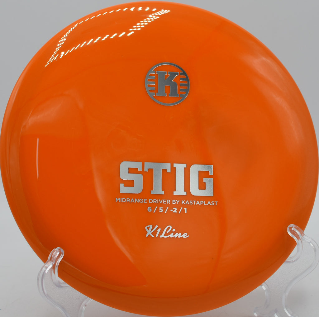 Kastaplast K1 Stig launched on a backhand at DeLaveaga Disc Golf Course in Santa Cruz, California, delivering understable flight with smooth fade.


