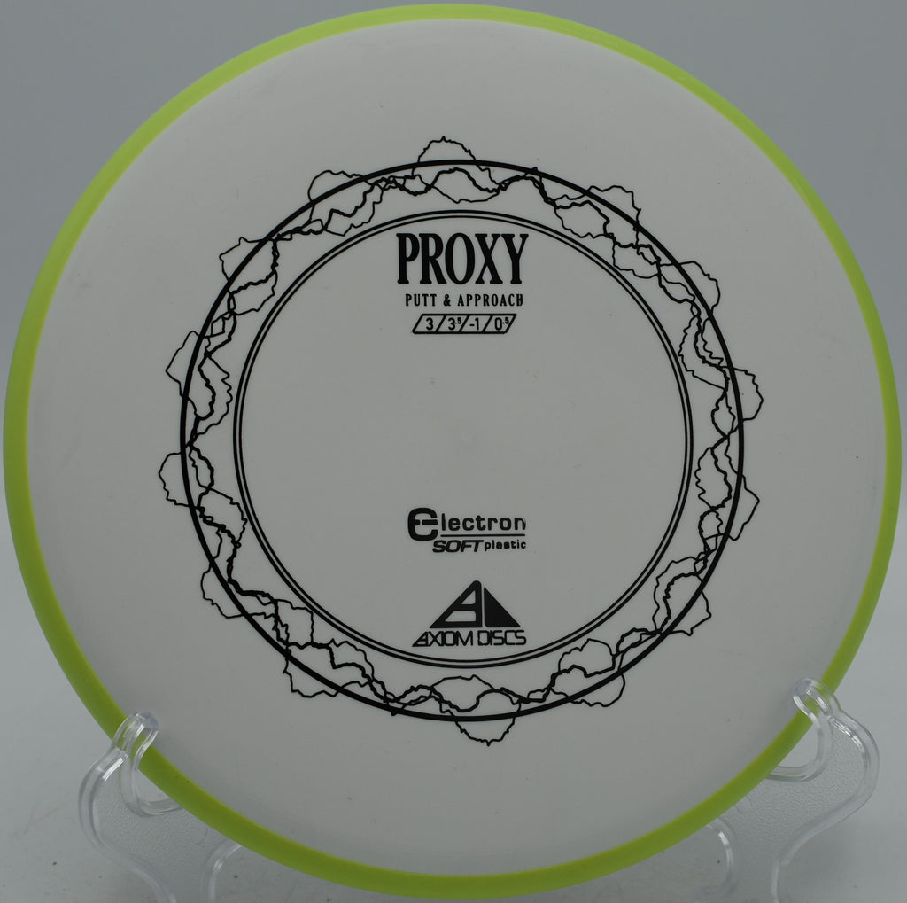 Axiom Electron Soft Proxy understable putter gliding straight into chains at Maple Hill Disc Golf Course in Leicester, Massachusetts.