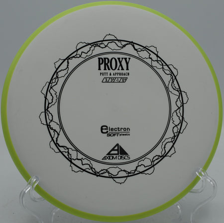 Axiom Electron Soft Proxy understable putter gliding straight into chains at Maple Hill Disc Golf Course in Leicester, Massachusetts.
