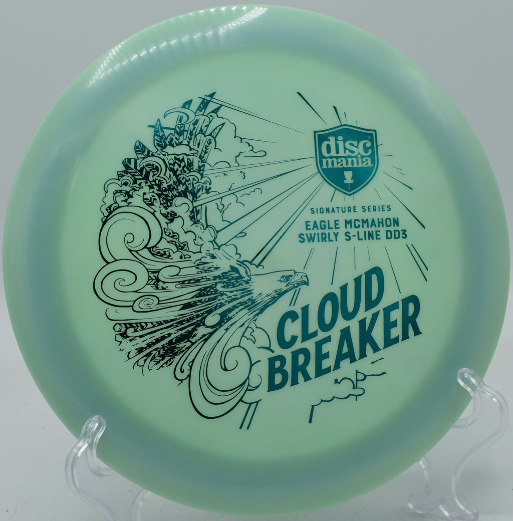 Discmania Cloudbreaker 1 spinning perfectly flat and landing center cut at Hornets Nest in Charlotte, North Carolina.

