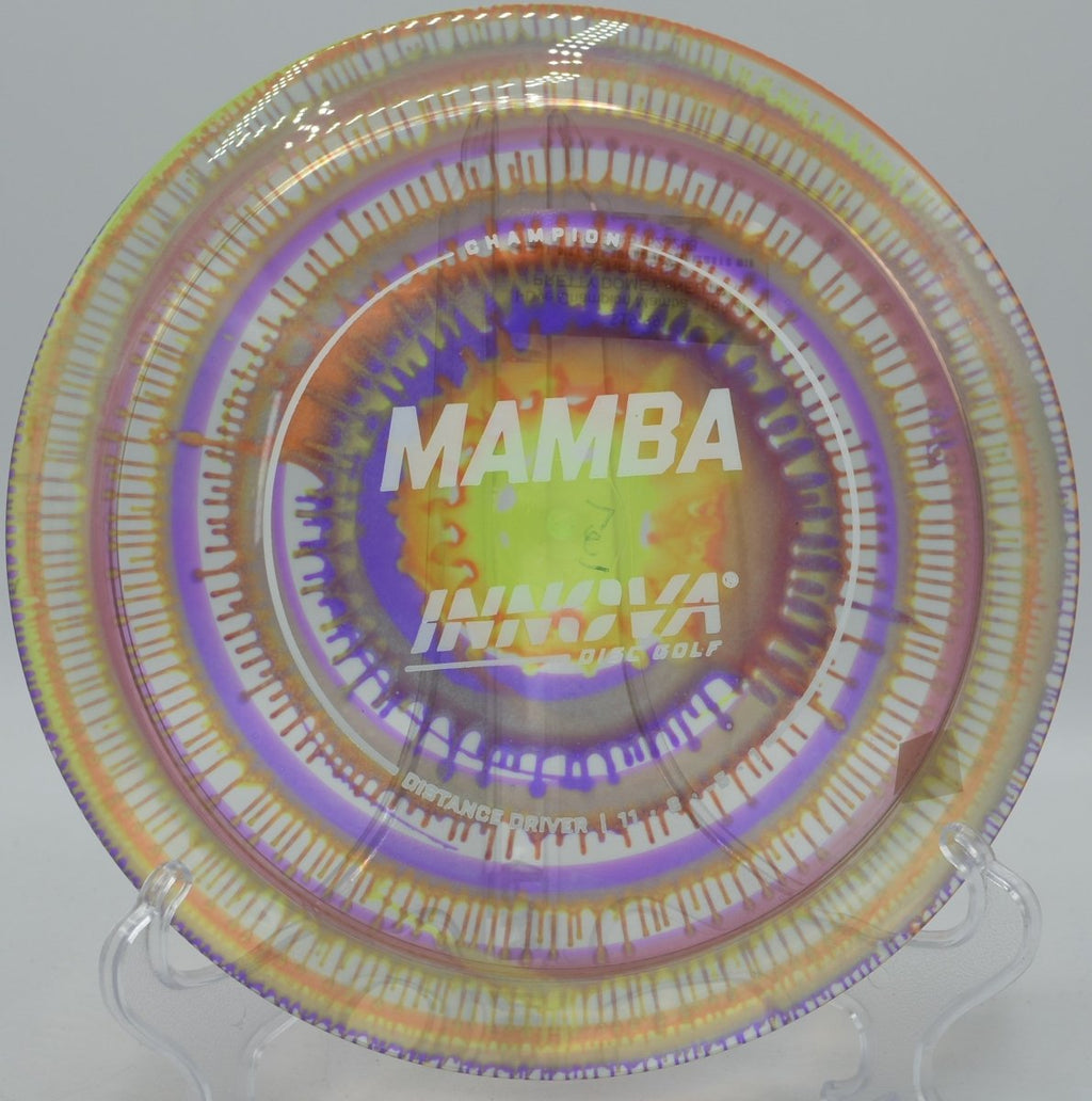 Innova I-Dye Champion Mamba featured at Milo McIver DGC, Estacada OR for long turnover flights