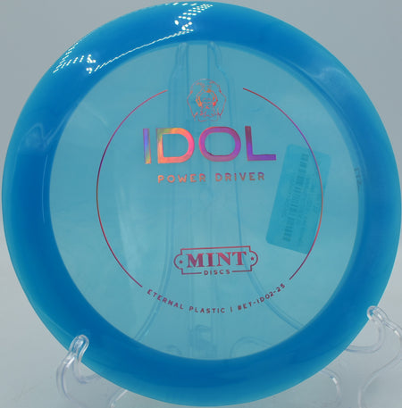 Mint Discs Eternal Idol stable distance driver ripping a long flex line at Maple Hill Disc Golf Course in Leicester, Massachusetts