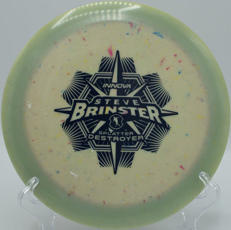 Brinster Star Destroyer powered on a long flexing bomb at Milo East Disc Golf Course in Estacada, Oregon, fighting wind and finishing hard for confident max-distance disc golf lines