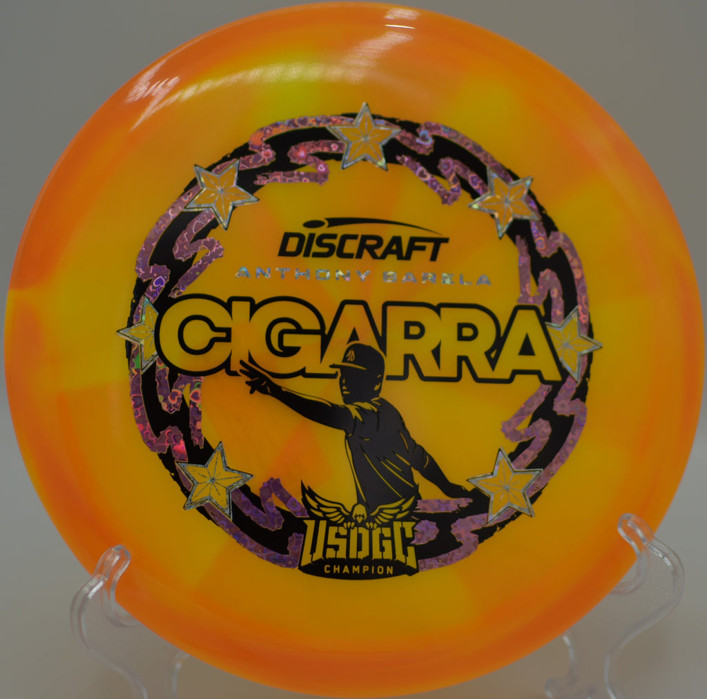 Z-Swirl Cigarra resting at the edge of the woods at Sunset Park DGC in Las Vegas, NV, showing its smooth flight path.