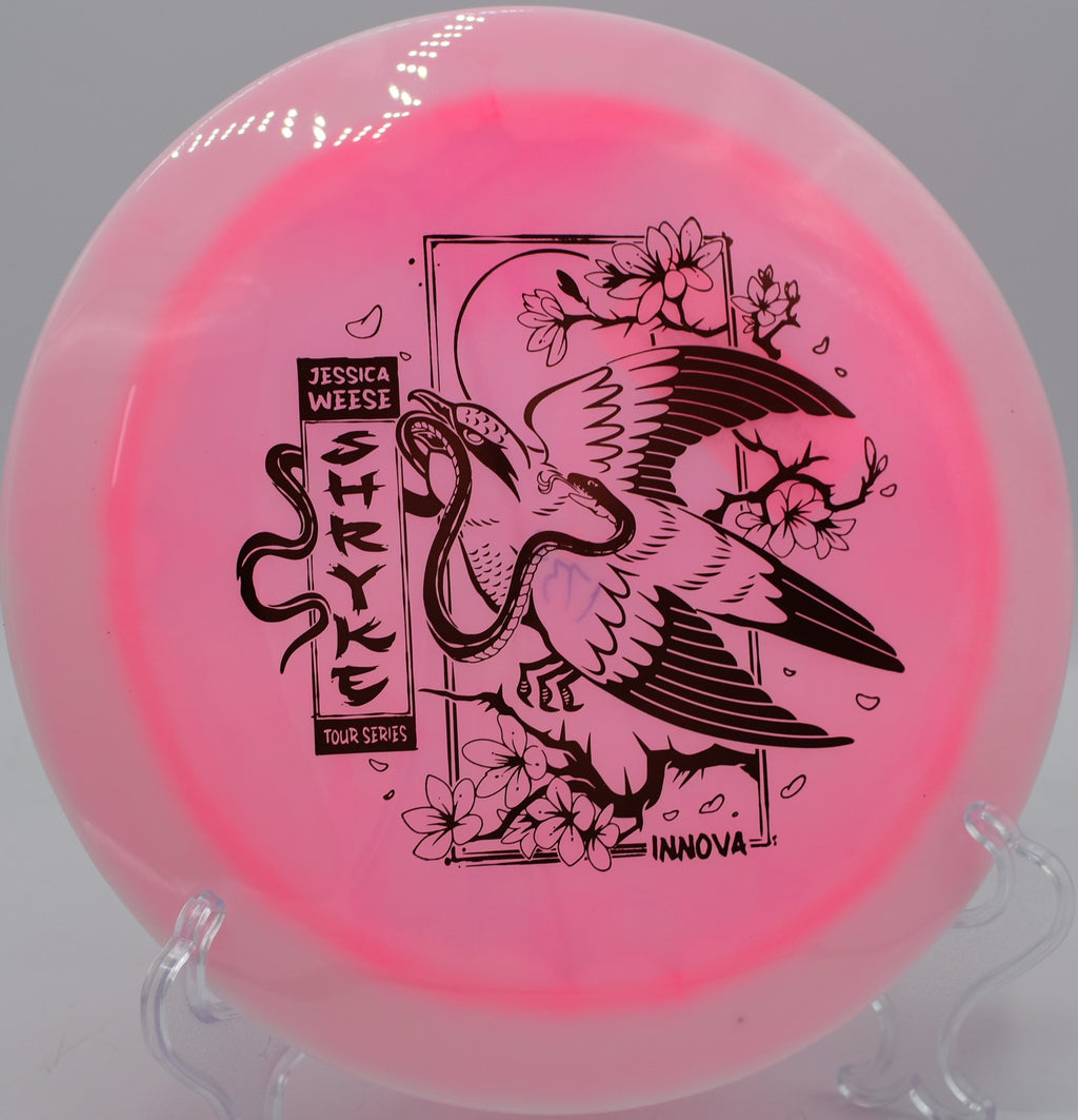 Champion Halo Shryke sailing flat with effortless glide at DeLaveaga Disc Golf Course in Santa Cruz, California.

