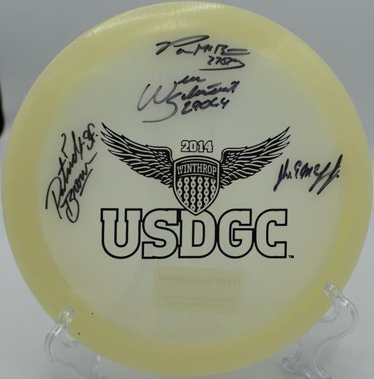 2014 USDGC Glow champion Thunderbird (Signed by Paul Mcbeth, Will Shusterick, JohnE McCray, and Patrick Brown)