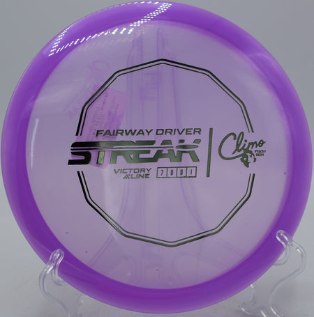 Climo Streak shaping a long turnover flight at Pickard Park Disc Golf Course in Indianola, IA