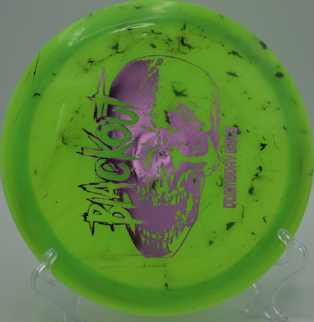 Doomsday Biohazard Blackout gliding down a straight woods lane at Echo Valley DGC in London, OH, turning slowly before gently fading in.