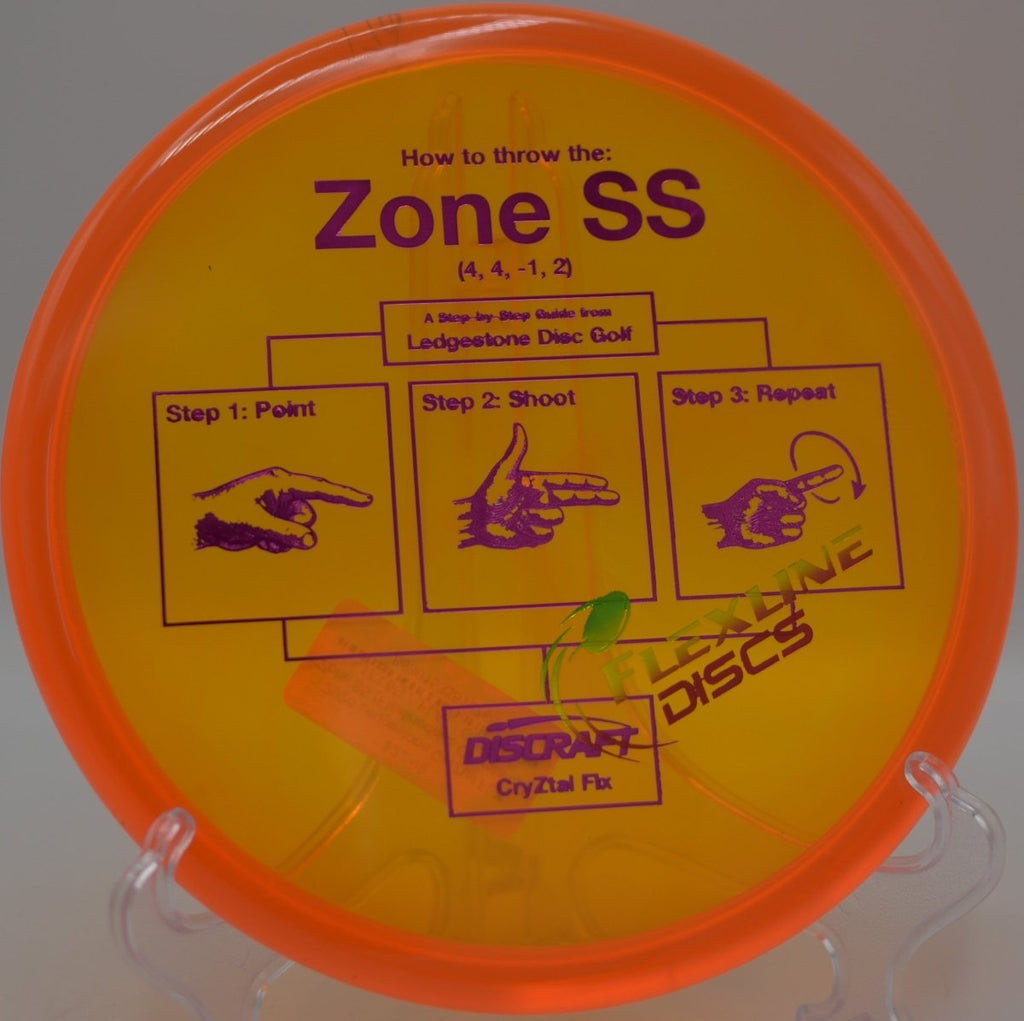 Discraft Zone SS CryZtal FLX flying clean through wooded gaps at Kincaid Park Disc Golf Course in Anchorage, Alaska