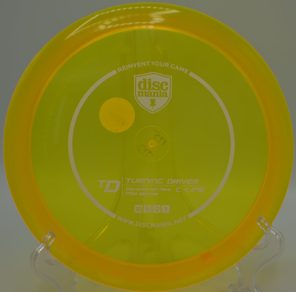 C-Line TD (Innova Made) gliding on a smooth turnover line at Pine Nursery Disc Golf Course in Bend, Oregon, highlighting its effortless control and long, neutral flight.