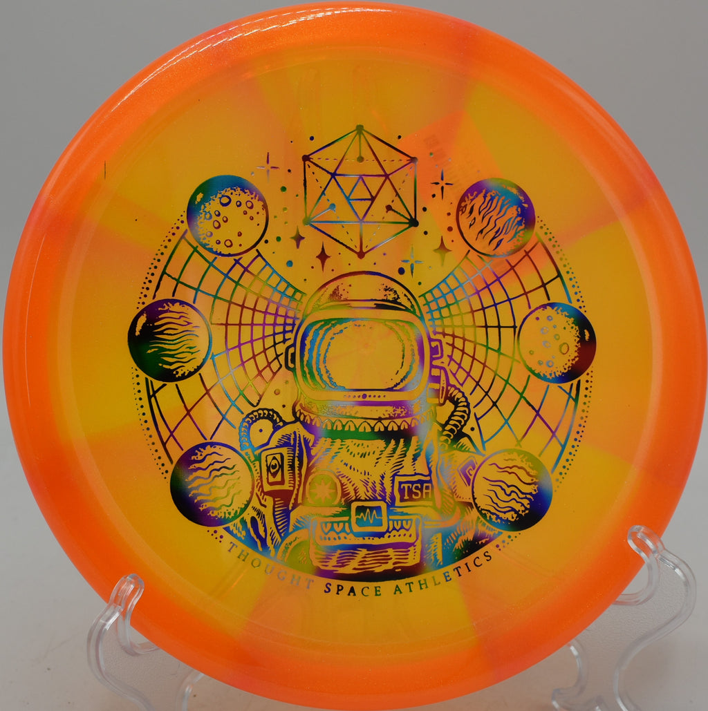 VEX Vessel TSA overstable approach disc crushed on a forehand hyzer at Idlewild Disc Golf Course in Burlington, Kentucky.