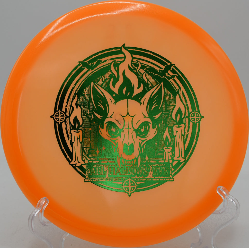 Innova Proto Glow Champion Fox disc shaping a controlled drive at Hobbs Farm Disc Golf Course in Carrollton, Georgia