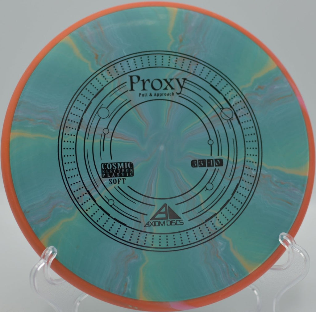 Cosmic Electron Soft Proxy putter gliding smoothly with minimal fade at Fountain Hills Disc Golf Course in Fountain Hills, Arizona