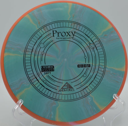 Cosmic Electron Soft Proxy putter gliding smoothly with minimal fade at Fountain Hills Disc Golf Course in Fountain Hills, Arizona