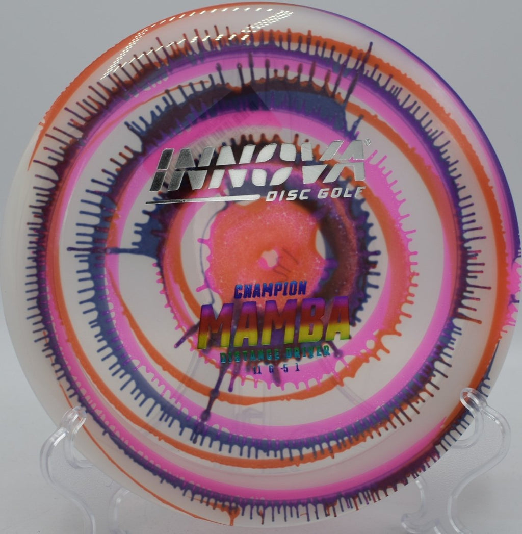 I-Dye Champion Mamba at Eagles Crossing DGC, Hawk Point MO delivering effortless disc golf distance