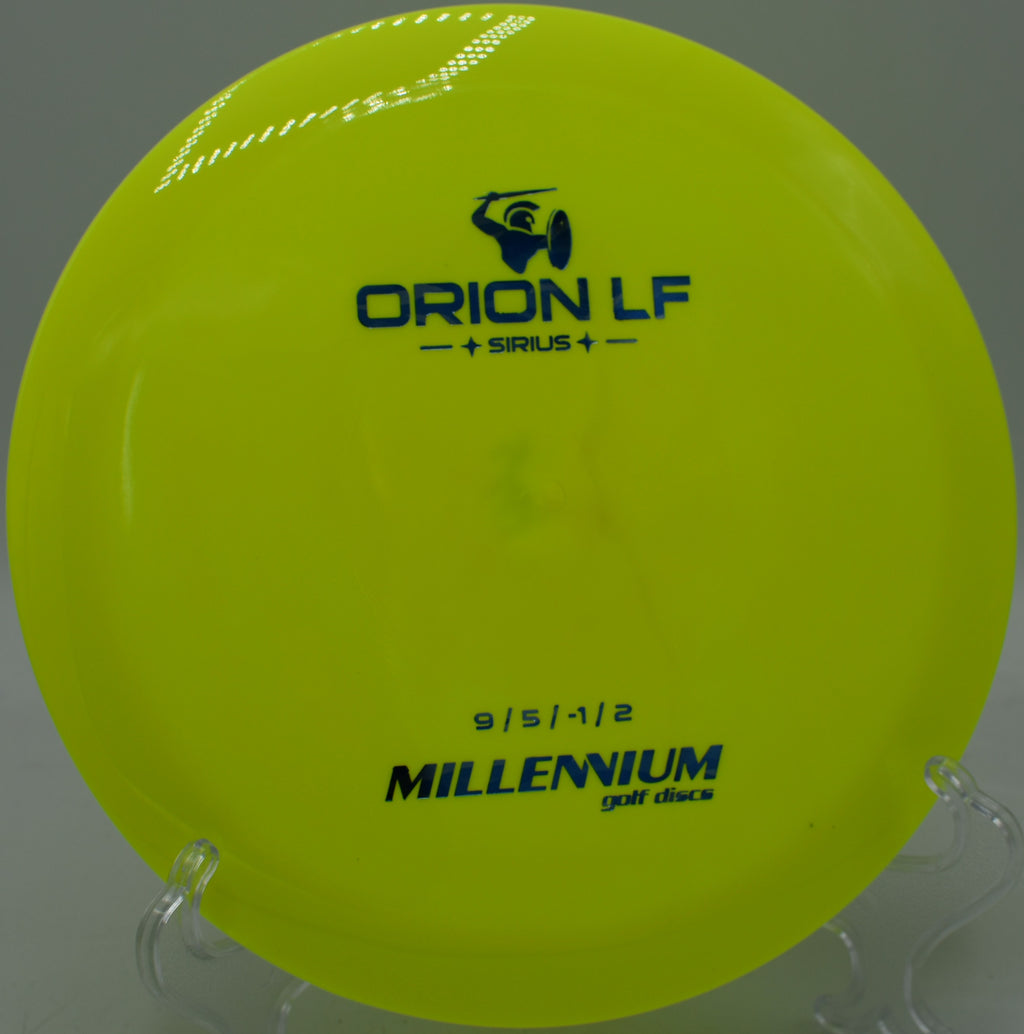 Orion LF fading left after a full-power rip at DeLaveaga Disc Golf Course in Santa Cruz, California.

