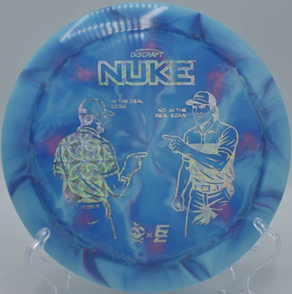 2025 ESP Nuke Collaboration flexing out of an anhyzer release at DeLaveaga Disc Golf Course in Santa Cruz, California.