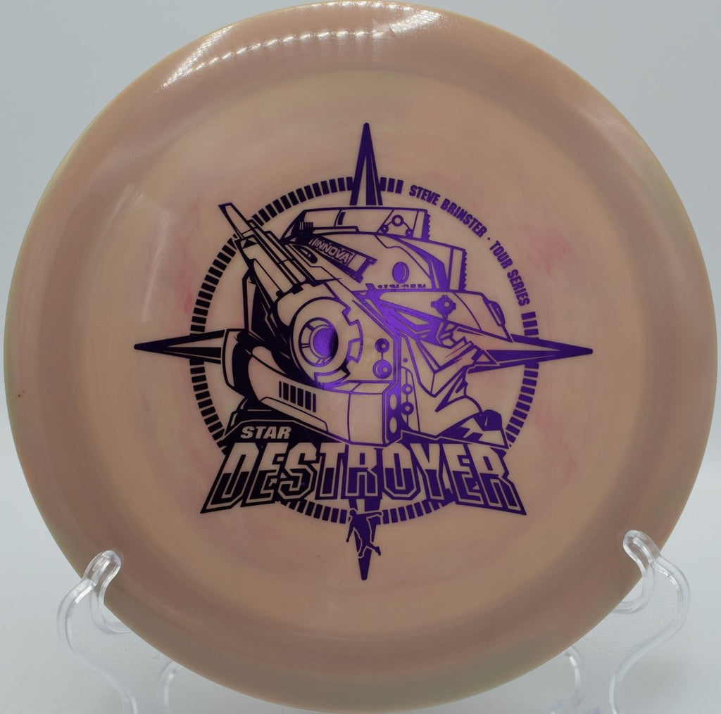 Brinster Star Destroyer blasted flat at Black Falls Disc Golf Course in Black River Falls, Wisconsin, holding its line under power and finishing with heavy, dependable fade