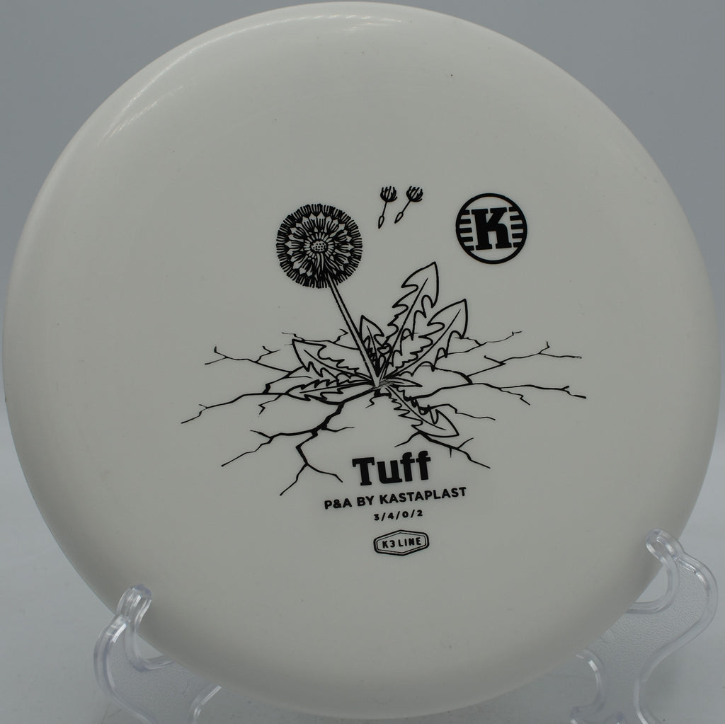Kastaplast K3 Tuff putter fading gently toward the basket at Lincoln Ridge Disc Golf Course in Independence, Kentucky.