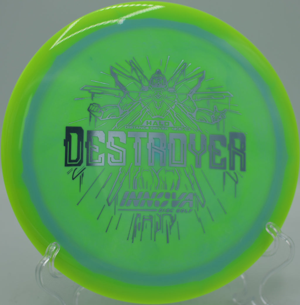 Halo Star Destroyer flying on a towering hyzer bomb at North Cove Disc Golf Course in Marion, North Carolina.
