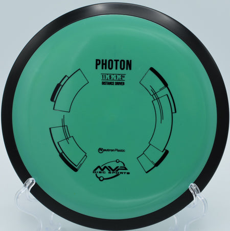 "MVP Neutron Photon – High-speed, overstable distance driver for max power throws at Maple Hill Disc Golf Course in Massachusetts."
