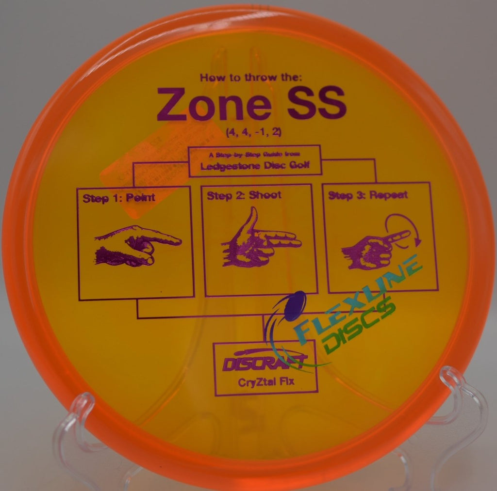 CryZtal FLX Zone SS delivering finesse control on a calm green at Armco Park Disc Golf Course in Lebanon, Ohio