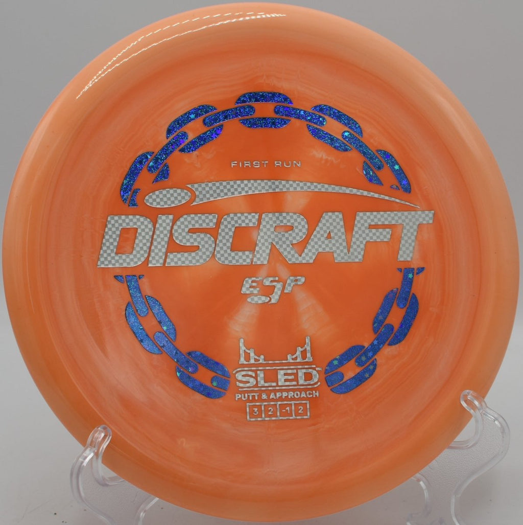 First Run ESP Sled accurate circle one approach at Trophy Lakes Disc Golf Course in Johns Island, South Carolina