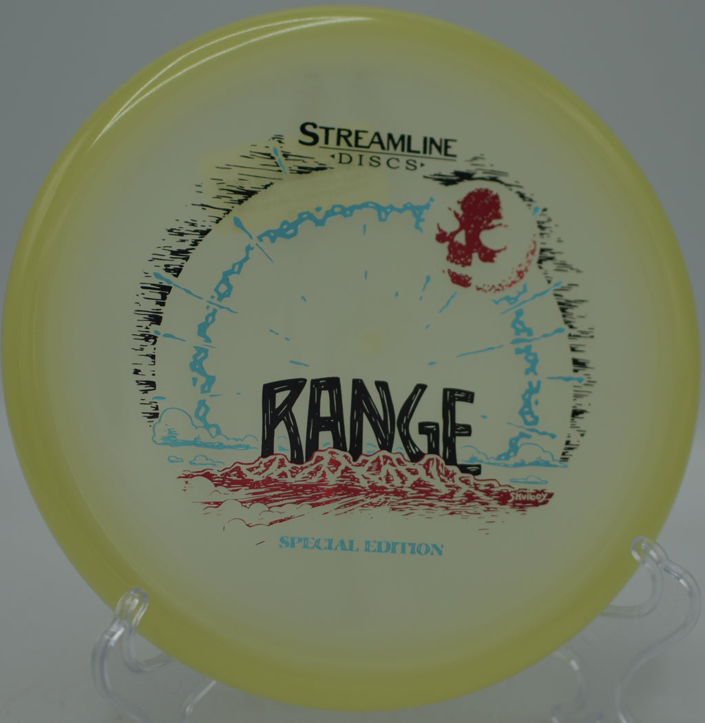 Streamline Eclipse Glow Range sitting parked after a smooth glide at Kensington Metropark Disc Golf Course in Milford, Michigan.