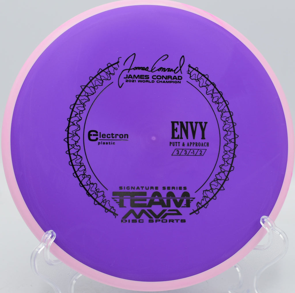 MVP Electron Envy ripping a flat approach drive at Milo McIver Disc Golf Course in Estacada, Oregon.