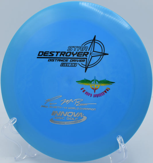 STAR DESTROYER 4X PAUL MCBETH (PENNED TEAM STAMP) disc golf disc, featuring a penned team stamp and 4X Paul McBeth signature, ideal for collectors and advanced players, available nationwide and in Raleigh, NC.