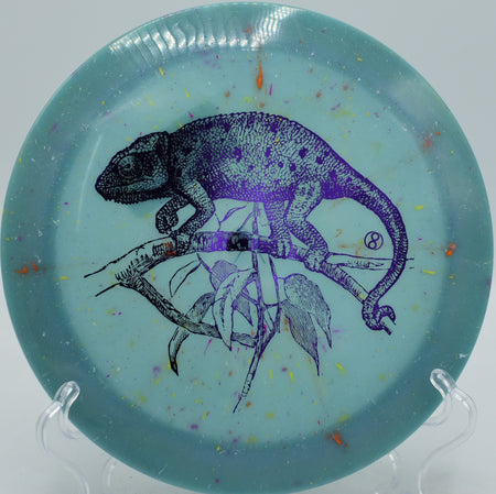 Infinite Discs Splatter S-Blend X-Out Pharaoh stable distance driver bombing max-distance lines at Maple Hill Disc Golf Course in Leicester, Massachusetts.
