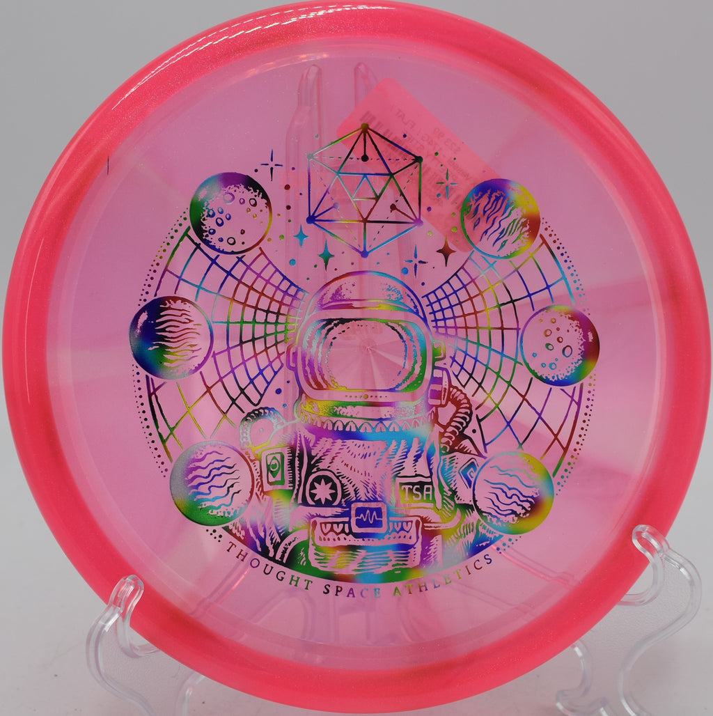 TSA VEX Vessel disc fading reliably into circle one at Moraine State Park Disc Golf Course in Portersville, Pennsylvania.
