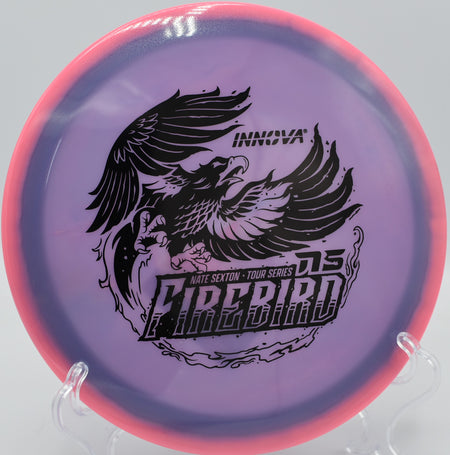 2025 Sexton Firebird skipping reliably toward the basket at Waterworks Park in Kansas City, Missouri.

