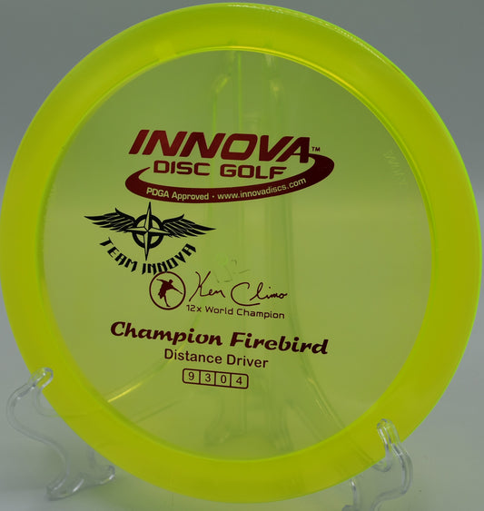 CHAMPION FIREBIRD (PENNED 12X TEAM STAMP) disc golf disc, featuring a rare team stamp and penned design, perfect for collectors and players, available nationwide and in Boise, ID