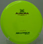Stable midrange flight from a Sirius Aurora MS during a touch backhand at North Cove DGC in Marion, North Carolina.

