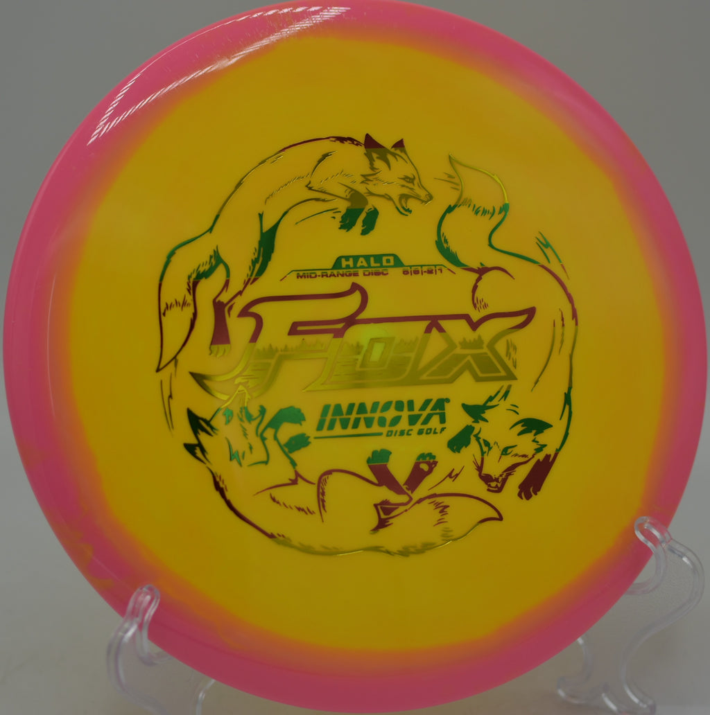 Controlled turnover with the Halo Star Fox finishing center fairway at Morley Field Disc Golf Course in San Diego, California.